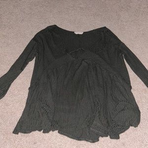 Forest Green V-Neck Blouse